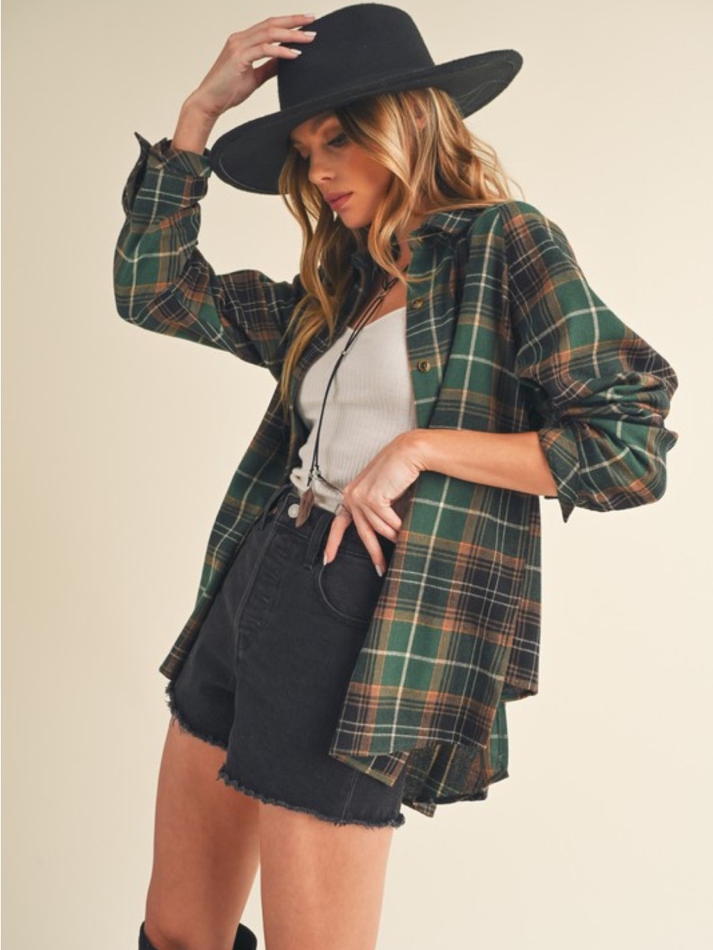 🆕🤍GREEN BOBBI FLANNEL